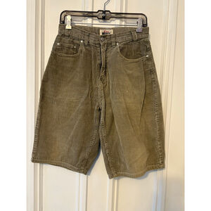 Retro Blues mens olive green corduroy Shorts 28